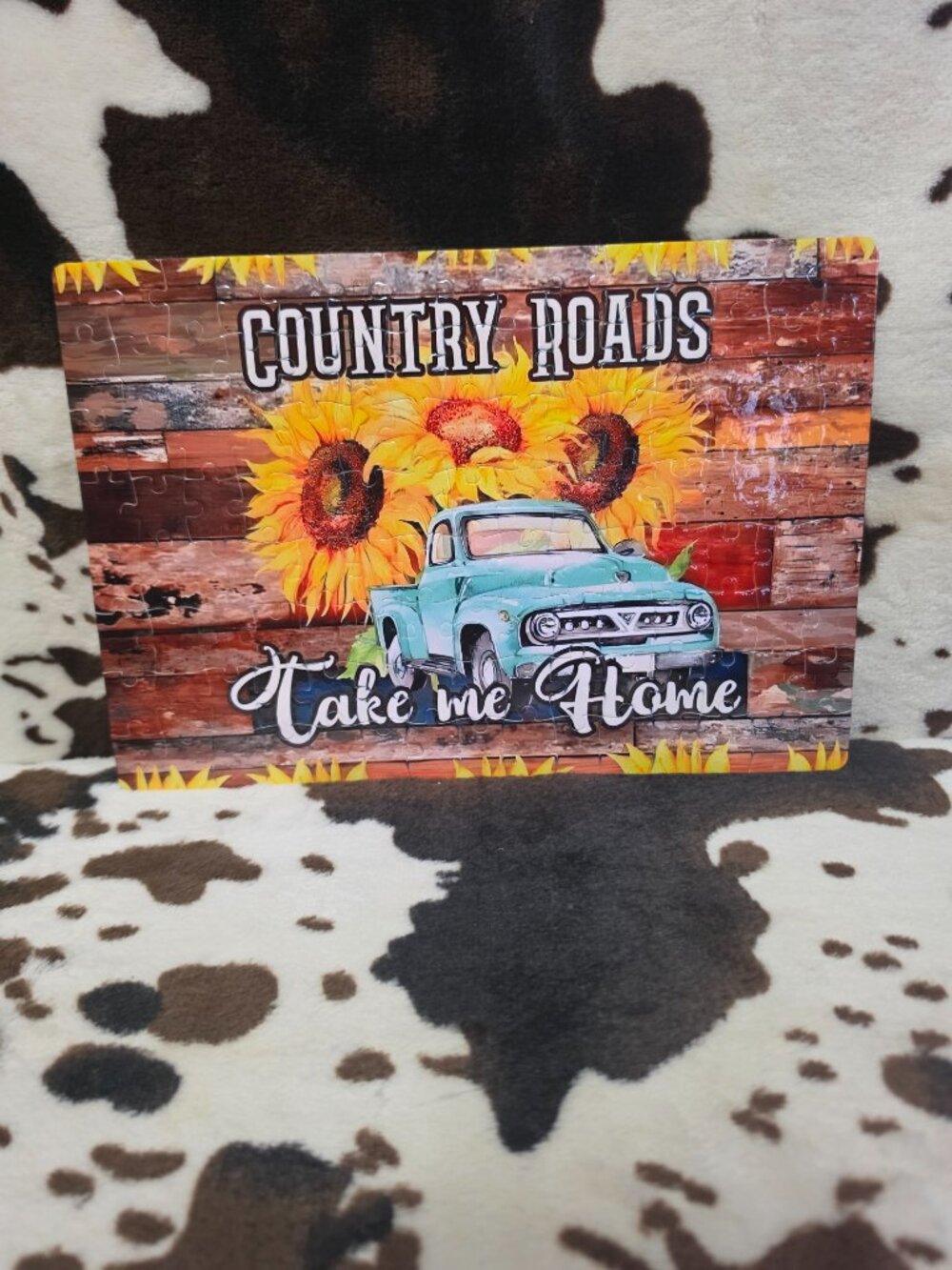 Country Road Old Truck Western Handmade Custom 120 Jigsaw Piece Puzzle